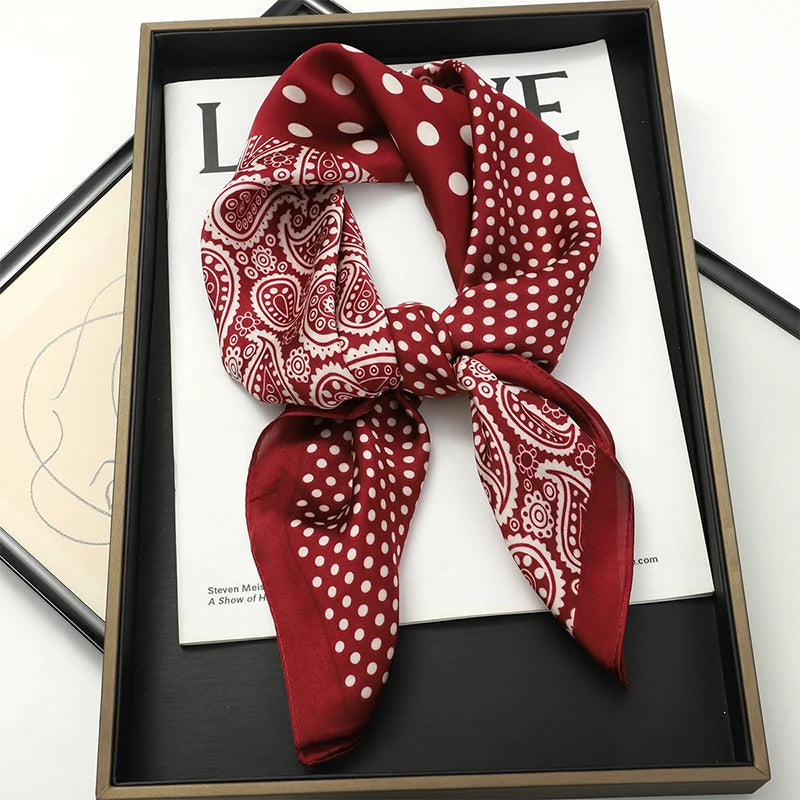 Luxury Satin Silk Scarf - Womens Fashion Shawl Hijab Neckerchief Bandana 2023