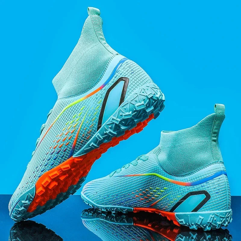 Men's Soccer Cleats High Ankle Turf Soccer Shoes | Professional Outdoor Sneakers 2024