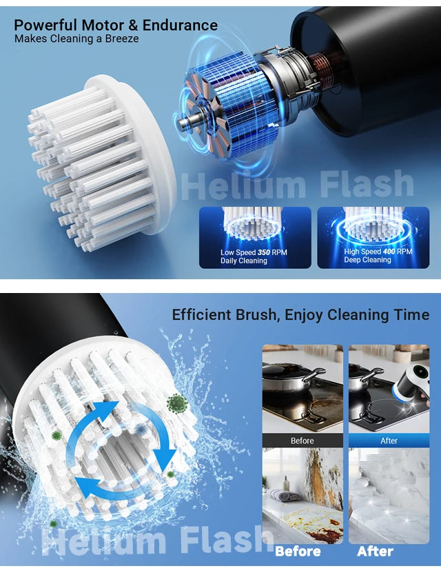 Multipurpose Electric Spin Scrubber - Cordless Cleaning Brush for Kitchen Bathroom
