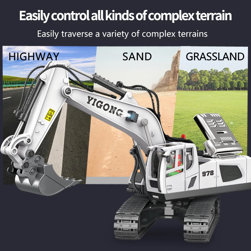 Remote Control Excavator Dump Truck Set - RC Construction Toys for Kids - ZOOMNSTORE