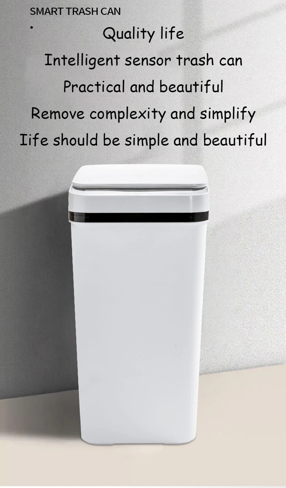Touchless Trash Can - 12L Motion Sensor Kitchen Bathroom Bin
