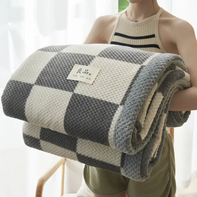 Soft Chenille Knit Throw Blanket - Handmade Machine Washable Cozy for Couch Bed - ZOOMNSTORE