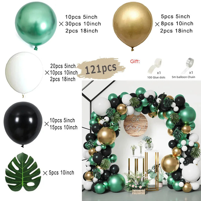 Black and Gold Balloon Garland Arch Kit - Wedding Birthday Party Decorations with Starburst Foil Balloons