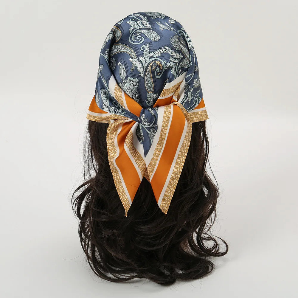 Luxury Silk Square Scarf - Womens Satin Neckerchief Hair Wrap 2023
