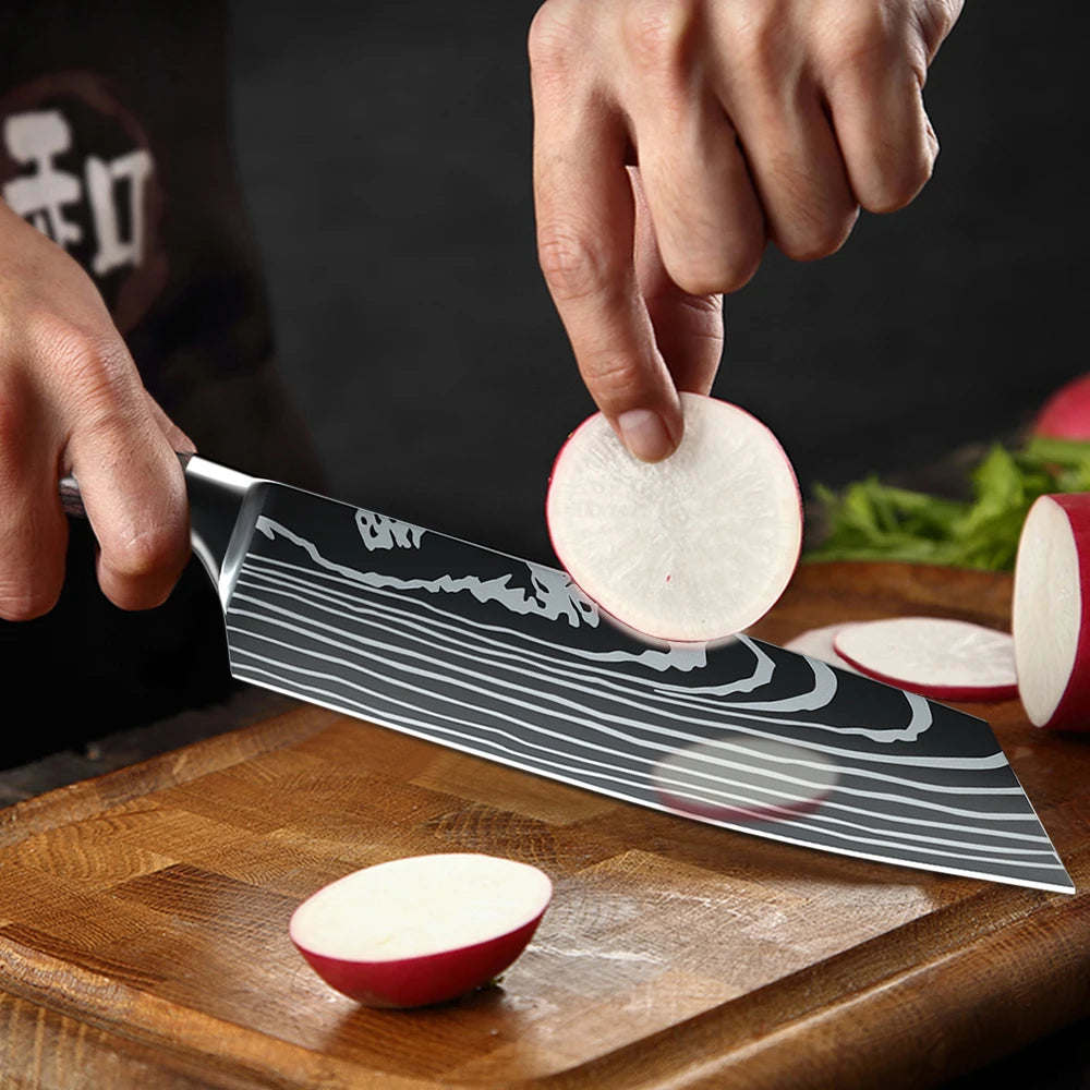 8 Inch Kiritsuke Knife - Ultra Sharp German High Carbon Stainless Steel Chefs Knife for Meat Fish Sushi