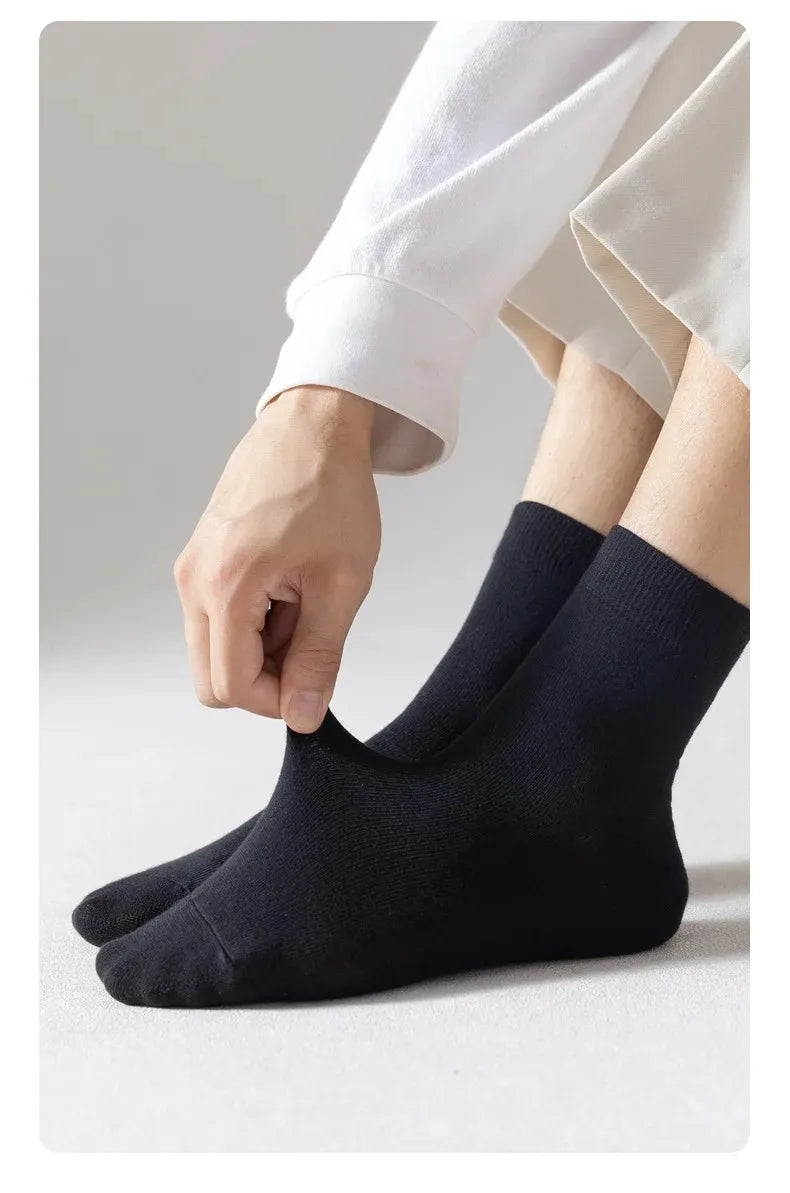 Mens Cotton Crew Socks - 10 Pairs Casual Business Breathable Size 38-45 - ZOOMNSTORE