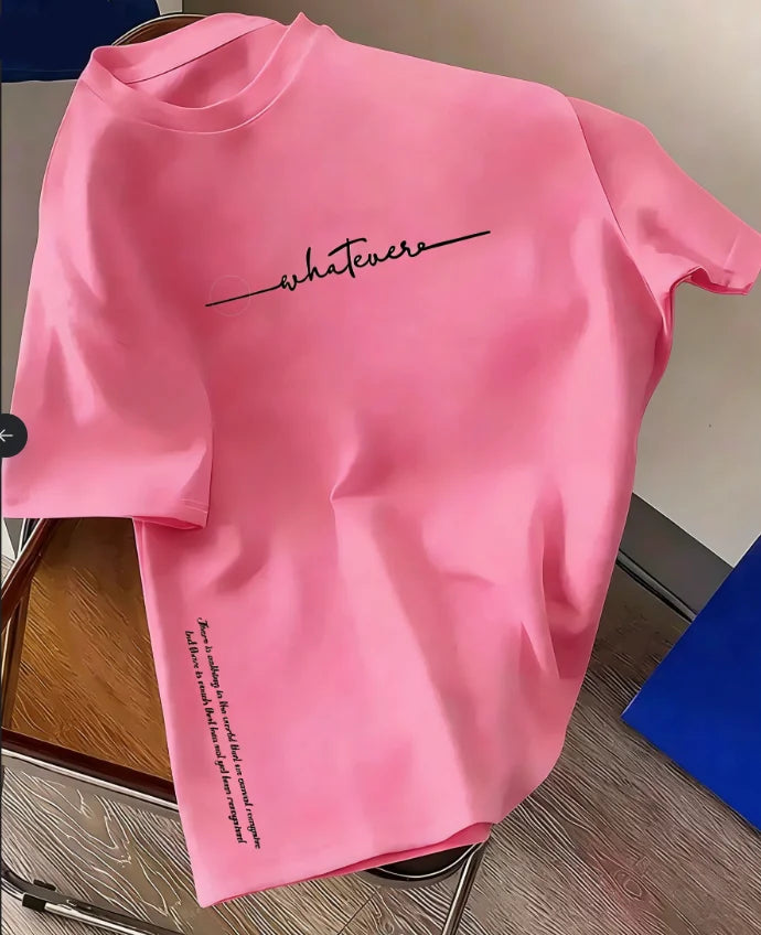 Spring and Summer Casual Sports Loose Cotton T-shirt Men's and Women's Simple Letter-Printed Round-neck Short-sleeved Top