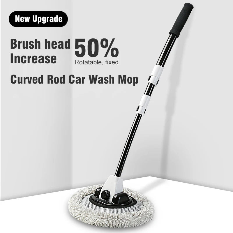 15 Bend Car Cleaning Brush - Telescoping Chenille Wash Mop