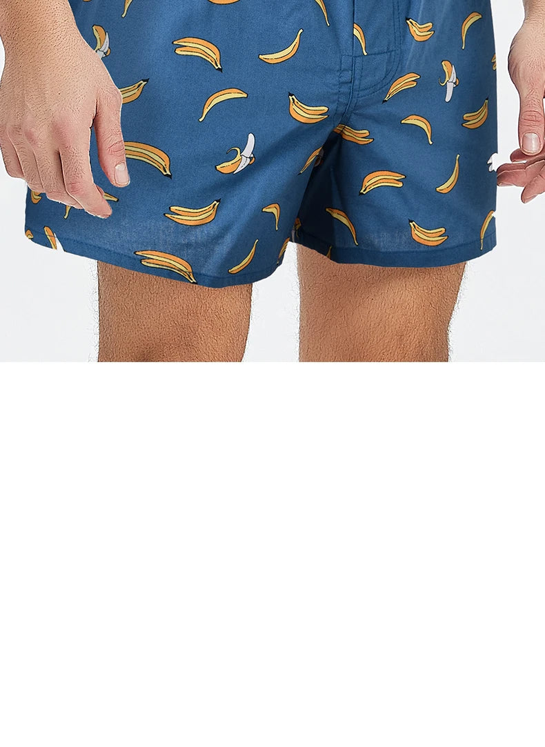 Men's Boxer Shorts Men Underwear 100% Cotton Loose Short Home Wear Comfortable Boxer Short Printed Men's Underwear Men Boxerpure