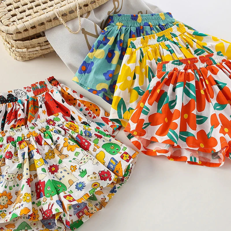 Kids Girls Skirt Shorts Summer Cotton Breathable Kids Skirt Pants Casual Baby Bloomers Children Short Pants Baby Stuff