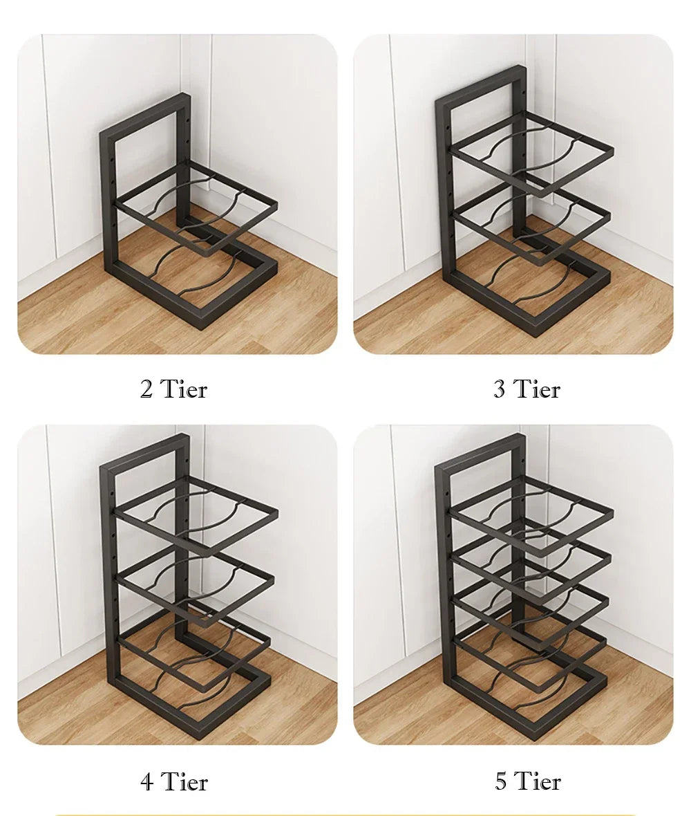 Adjustable Stainless Steel Pot Rack Multi-Layer Organizer Kitchen Storage Holder for Pots and Pans Household Use