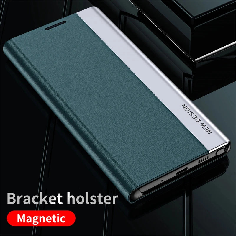 Luxury Leather Flip Case - Samsung Galaxy S Series Note 20 Ultra Stand Cover - ZOOMNSTORE