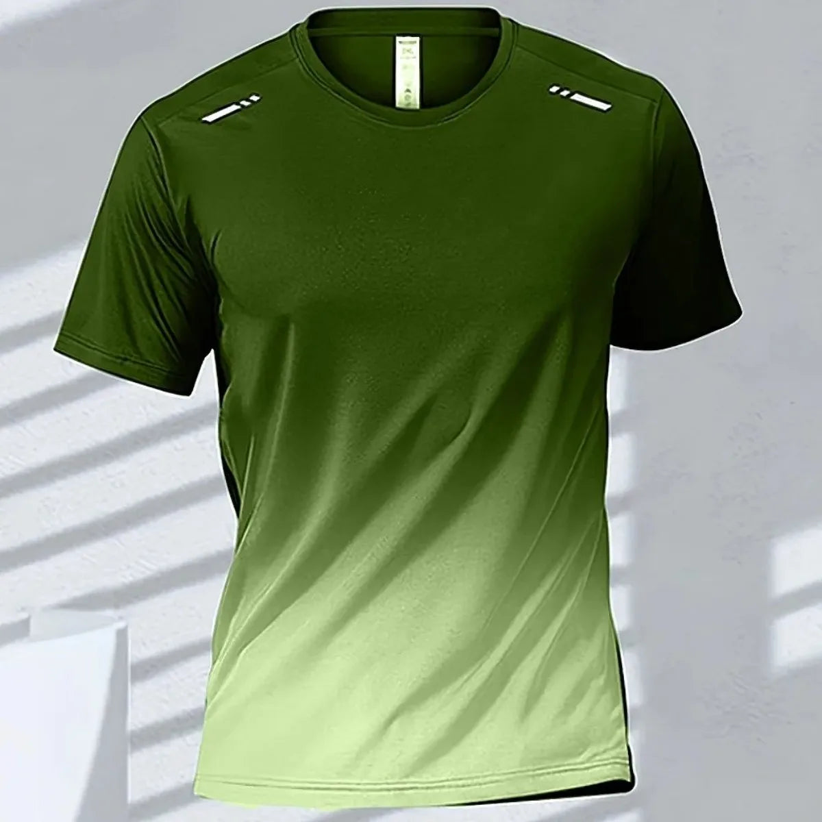 Men's Gradient Print T-Shirt – Breathable Quick-Dry Round-Neck Top