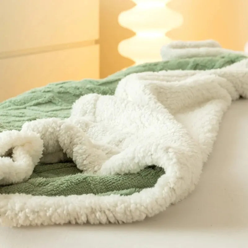 Tafurong Lamb Wool Tapestry Blanket - Thick Warm Leisure Office Nap Blanket