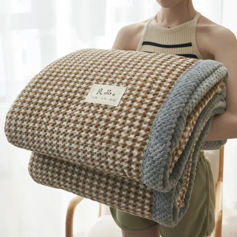Soft Chenille Knit Throw Blanket - Handmade Machine Washable Cozy for Couch Bed