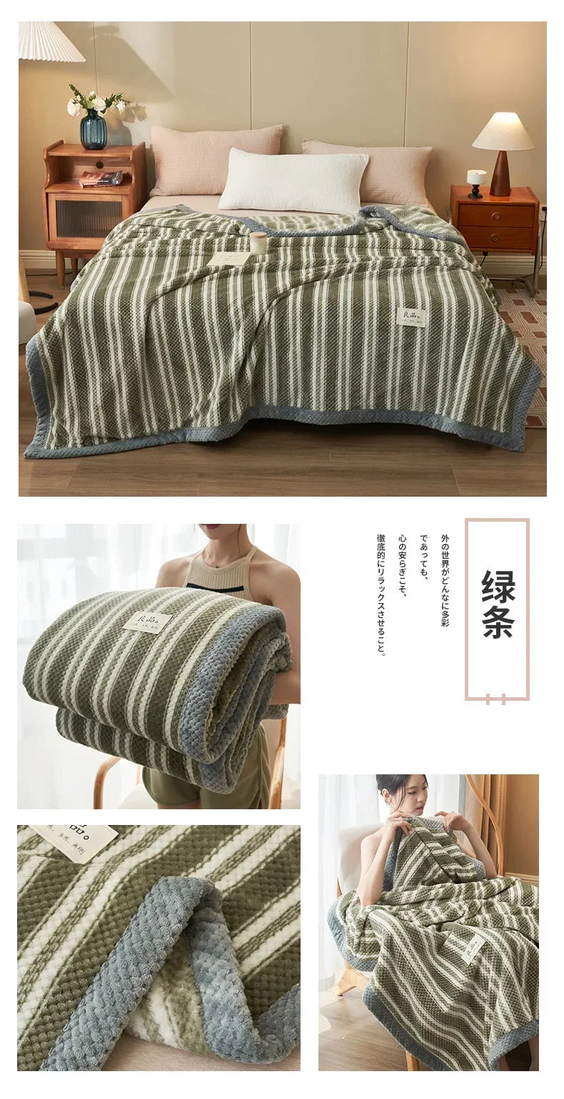 Soft Chenille Knit Throw Blanket - Handmade Machine Washable Cozy for Couch Bed - ZOOMNSTORE