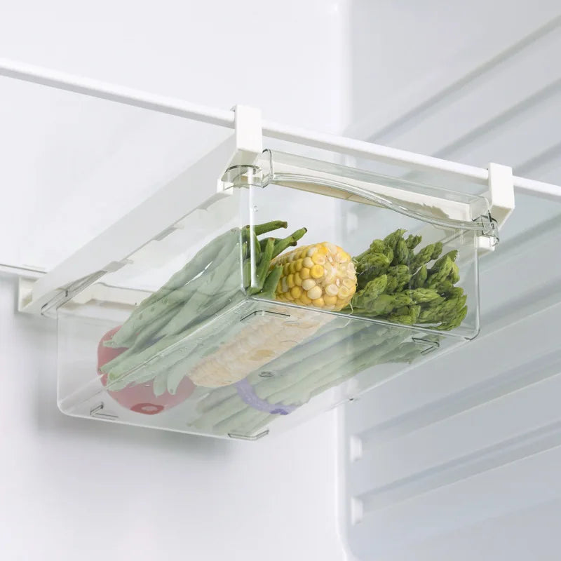 Refrigerator Egg Storage Box - Drawer Style Plastic Egg Holder and Fresh-Keeping Food Rack