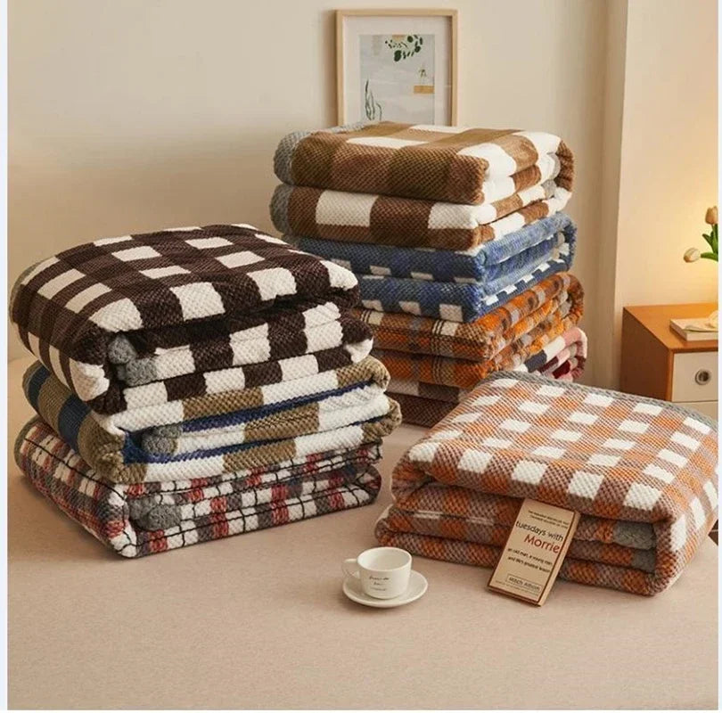 Soft Chenille Knit Throw Blanket - Handmade Machine Washable Cozy for Couch Bed - ZOOMNSTORE