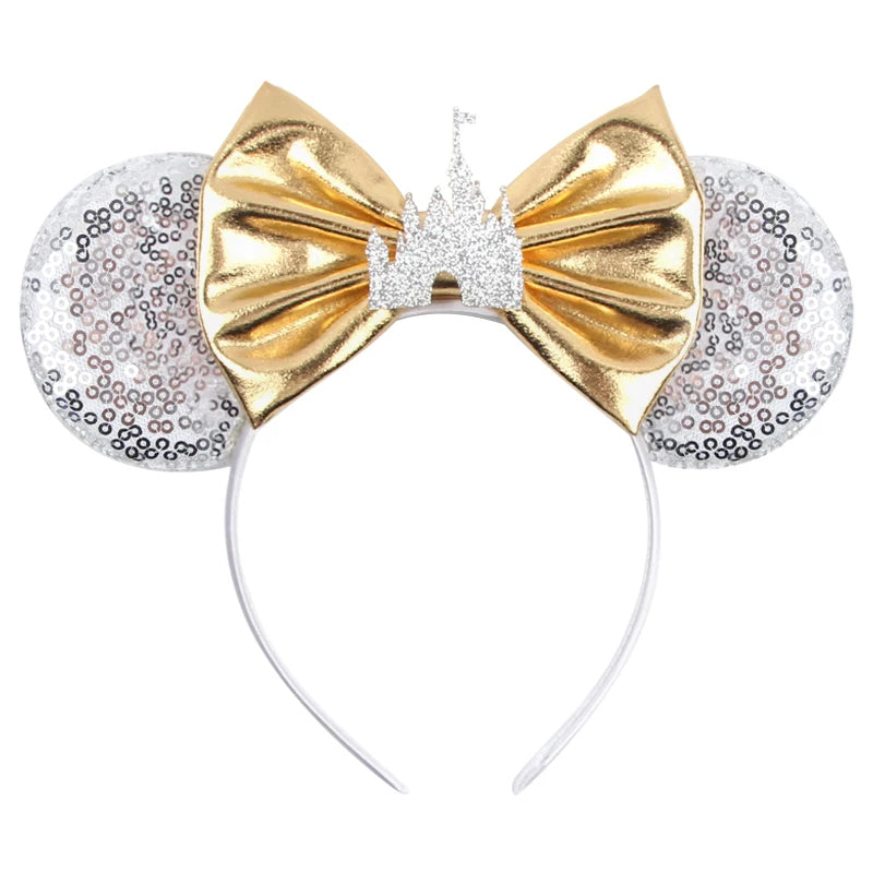 Mickey Mouse Ears Headband - Sequin Hair Bow for Halloween Festival and Cosplay
