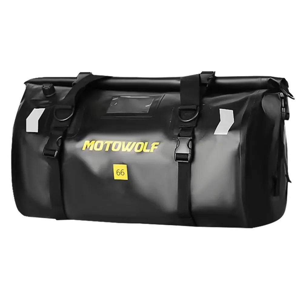 Motorcycle Dry Bag – Waterproof Tail Bag with Reflective Safety Strips | 40L & 66L Large Capacity