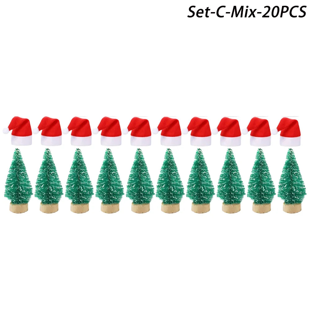 Mini Christmas Hat and Scarf Set - DIY Holiday Party Decoration