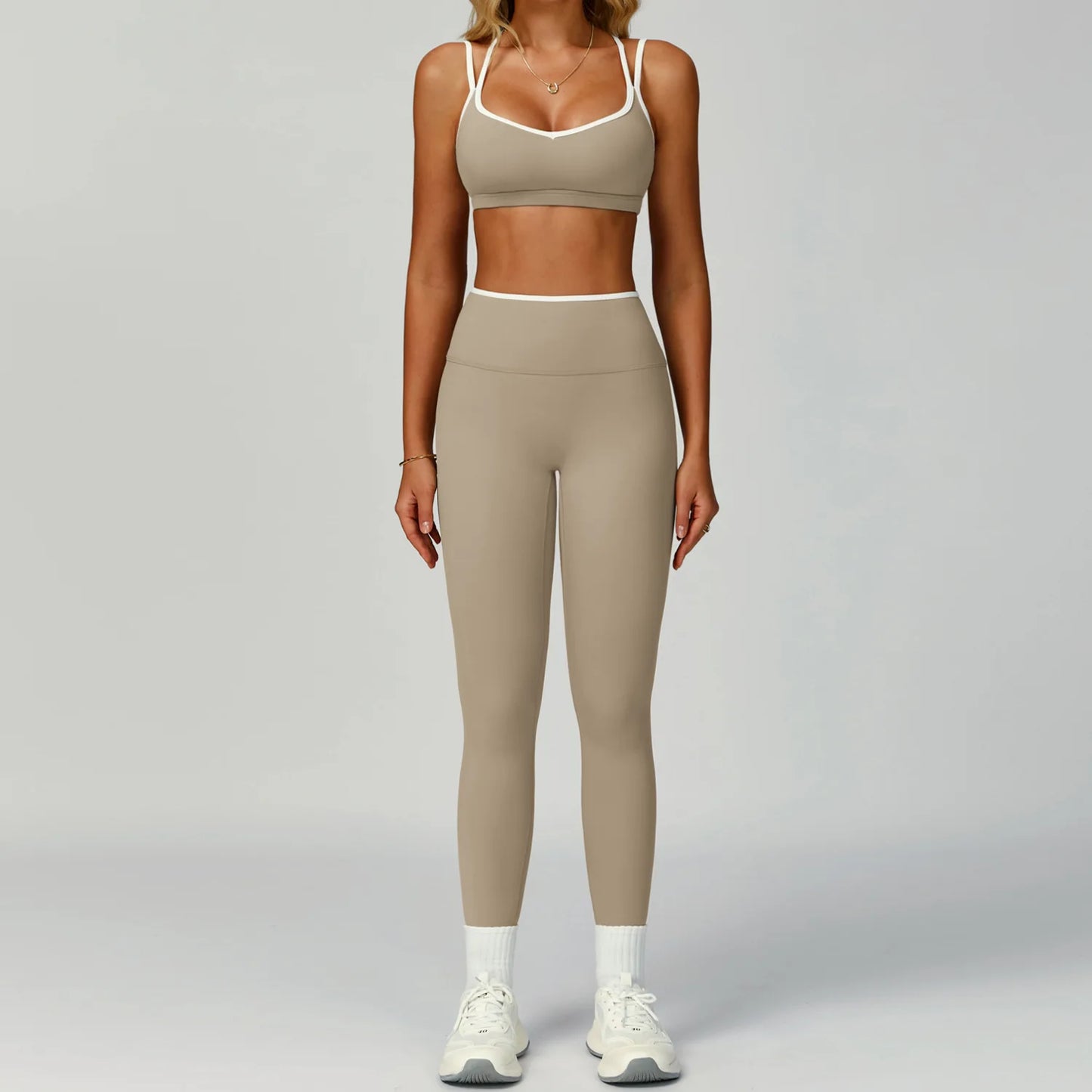 Gym Tracksuit Yoga Set 2 Pieces Workout Outfits Fitness Sportswear High Waist Leggings Sports Bra Athletic Wear Women Clothes