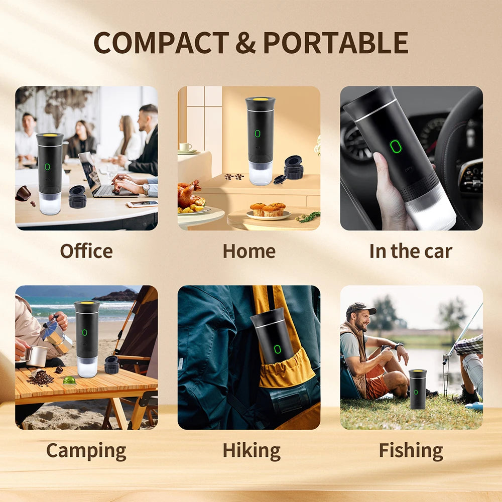 Portable Wireless Espresso Coffee Maker - 3-in-1 Travel Car Home Camping - ZOOMNSTORE