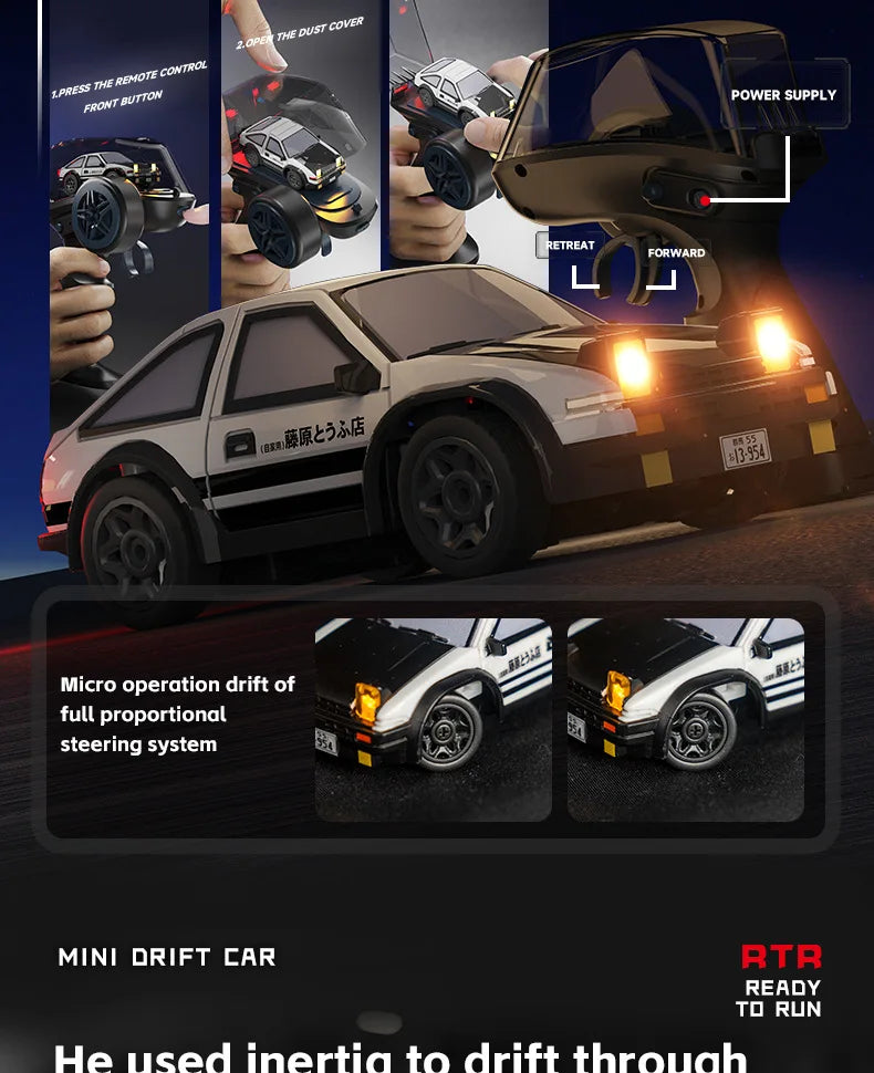 164 RC Drift Car - High-Speed Mini Remote Control Racing Car for Desktop Fun - ZOOMNSTORE