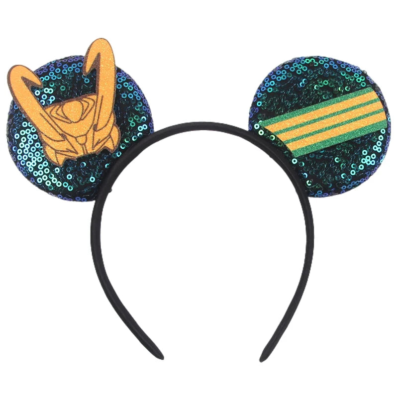Mickey Mouse Ears Headband - Sequin Hair Bow for Halloween Festival and Cosplay