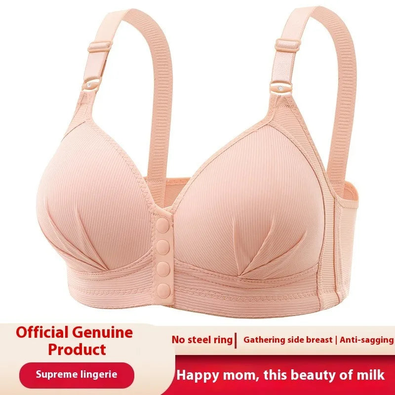 Push Up Bra - Large Size Front Buckle Wire Free Adjustable Strap Bra | Breathable Comfortable Women's Underwear