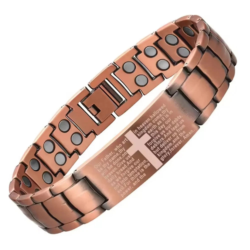 Men's Purple Copper Magnetic Therapy Bracelet for Exercise, Running, Joint Pain Relief, Jewelry