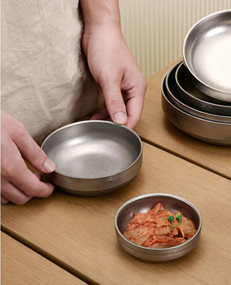 304 Stainless Steel Salad Seasoning Bowl Set - Retro Tableware 2025