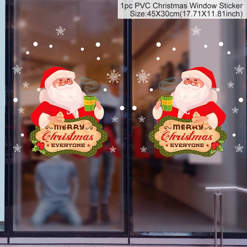 Merry Christmas Window Sticker - Holiday Home Decorations 2024-2025