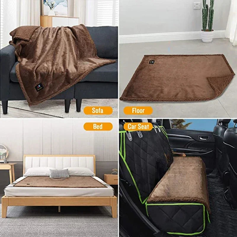 Waterproof King Size Blanket - Cozy Thickened Shaggy Stain Resistant