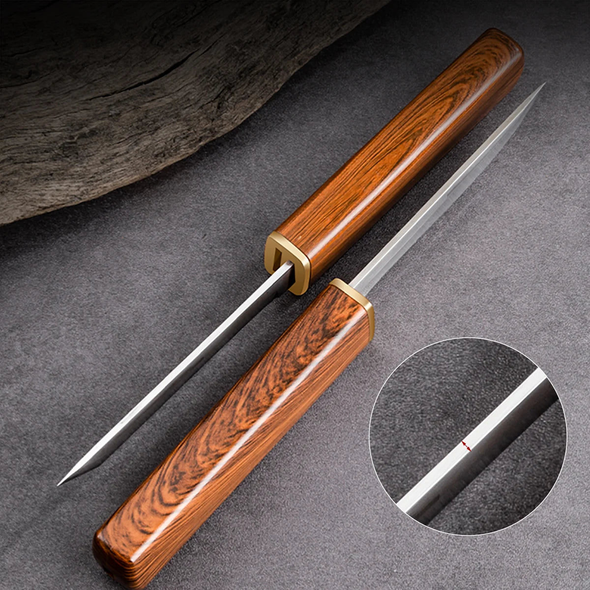 2-in-1 Stainless Steel Utility Knife - Outdoor Paring Meat Cutter