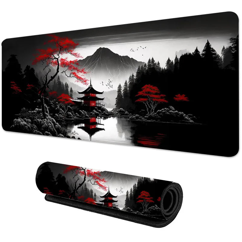 Large Gaming Mouse Pad - Sakura Scenery XXL Extended Rubber Desk Mat