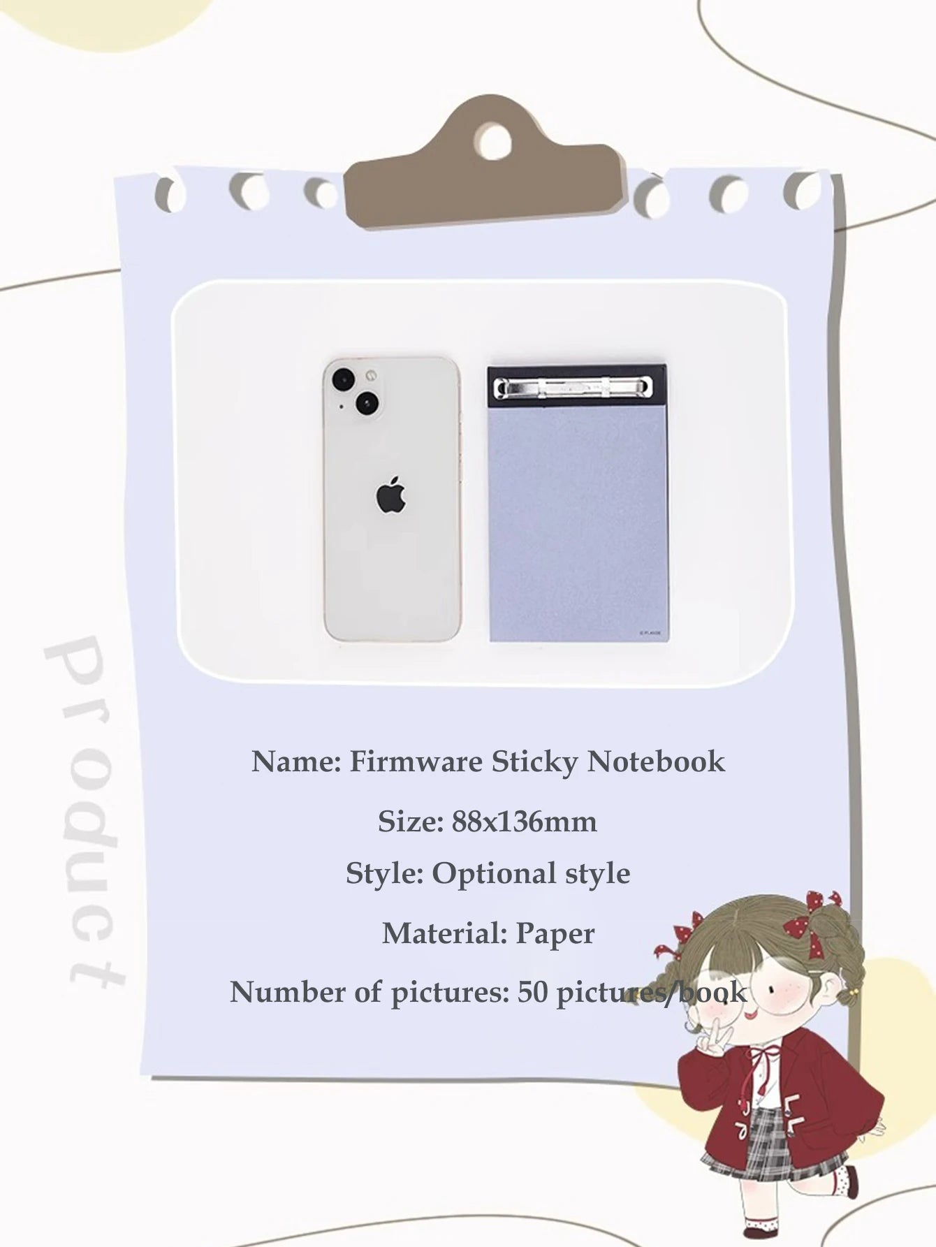 75 Sheets Blank Notepad - Tearable Student Memo Notebook