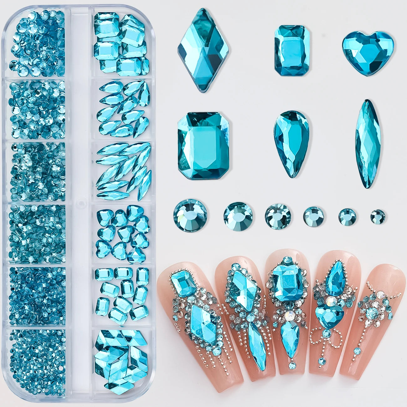 Mini Caviar Beads Nail Art Set - GoldSilver Micro Ball Charms with Magnetic Pen