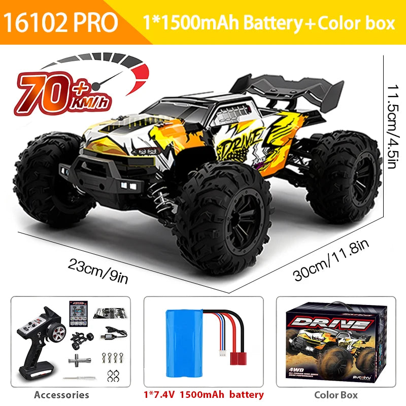 116 4WD RC Monster Truck - High Speed Drift Remote Control Car for Kids
