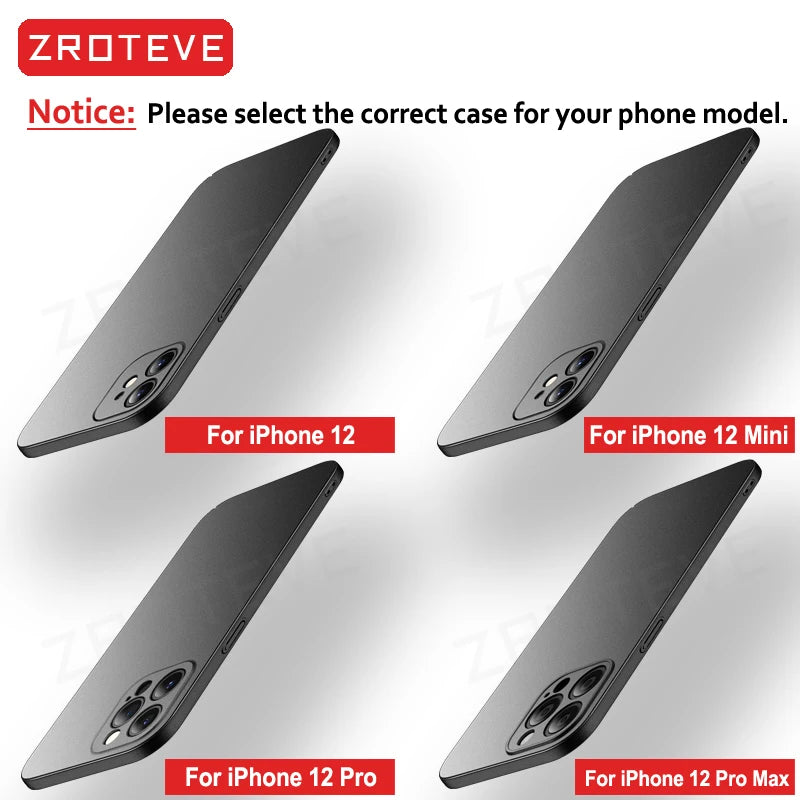 ZROTEVE Slim Matte Hard PC Case for iPhone 12-17 Pro Max Plus - ZOOMNSTORE
