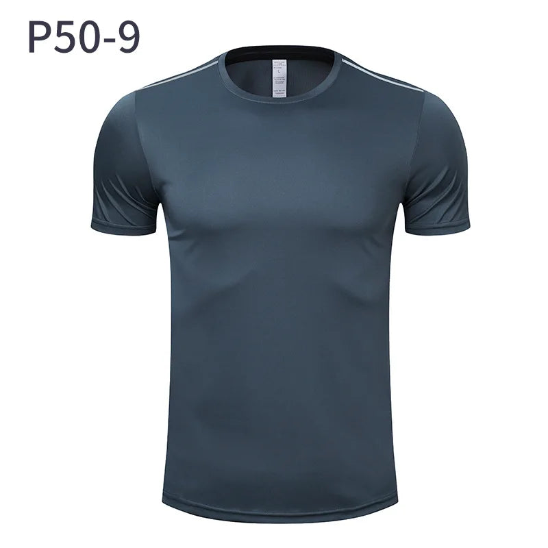 Men Women Quick Dry Short Sleeve Sport T Shirt Gym Jerseys Fitness Shirt Trainer Running T-Shirt Teenager Breathable Sportswears