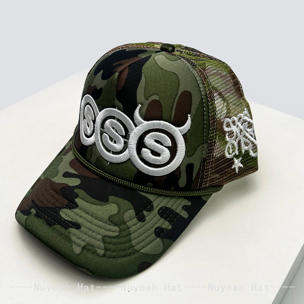 New Unisex Personal Devil Horns Letters Embroidery Baseball Hats Breathable Mesh Sunshade Hip Hop Trucker Caps Versatile Outdoor