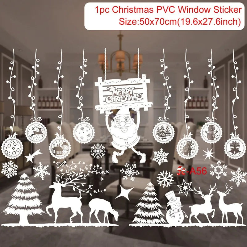 Merry Christmas Window Sticker - Holiday Home Decorations 2024-2025