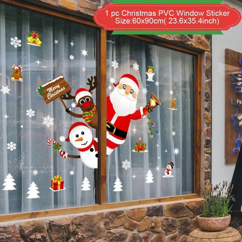 Merry Christmas Window Sticker - Holiday Home Decorations 2024-2025
