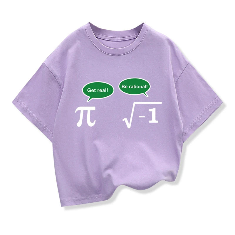 Baby Boys T-shirt High Quality Cotton Funny Math Design Printed Loose in Summer Casual O-neck T-shirt for Kids Tees Girls Tops