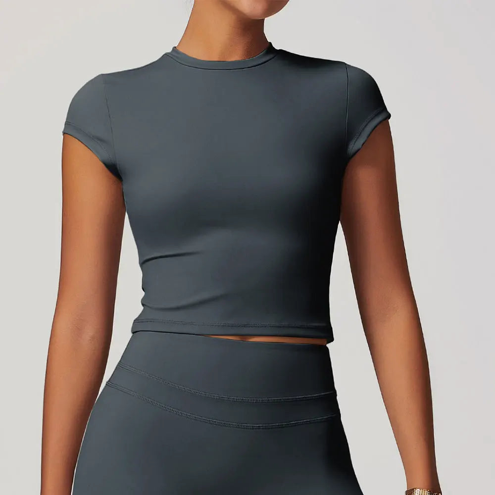 Women Yoga Top - Breathable Short Sleeve Shirt | Quick Dry Gym Top, Lightweight