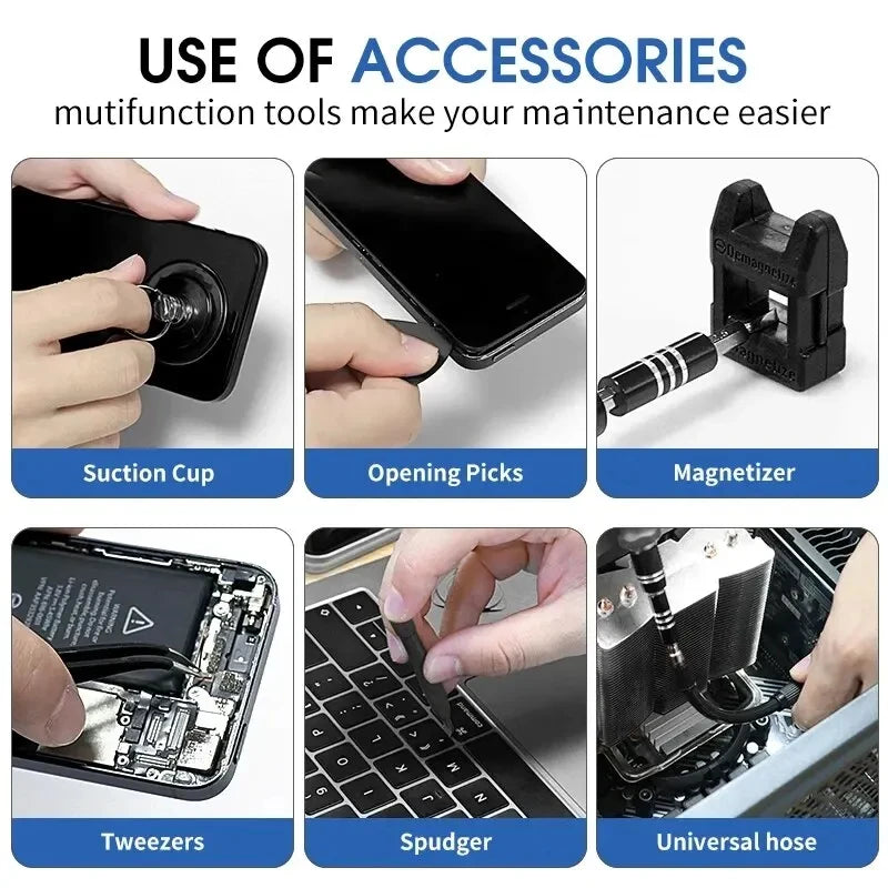 Precision Screwdriver Set - 115117 Magnetic Hex Bits for Xiaomi Mac PC iPhone Repair - ZOOMNSTORE