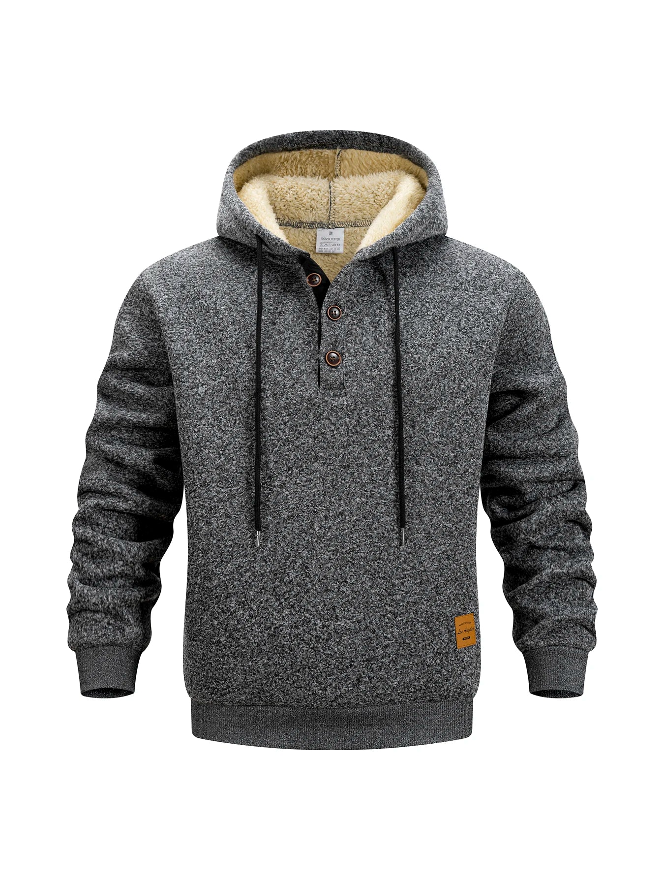 Men's Winter Hoodie - Thick Fleece Sweatshirt With Adjustable Drawstring Hood
