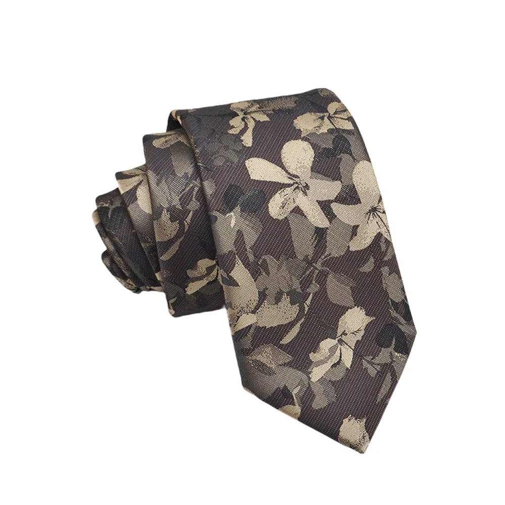 Mens Jacquard Tie - Floral Dot Necktie for Weddings Daily Wear