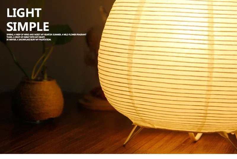 Japanese Lantern LED Table Lamp - Creative Rice Paper Light for Living Room Bedroom Decor - ZOOMNSTORE
